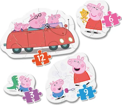 Zdjęcie produktu dla Puzzle Super Color Świnka Peppa 4 układanki