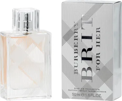 A perfume bottle and its packaging are displayed side-by-side against a white background.