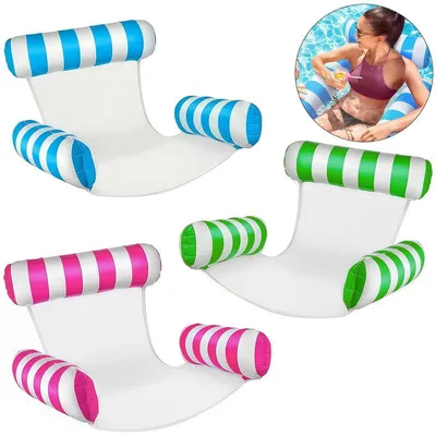 Produktbild von 3 Stück Wasserhängematte, Pool Spielzeug 4 In 1 Aufblasbare Wasserspielzeug Pool Zubehör, Pool Aufblasbar Wasser Hängematte mit Infloator-Pumpe