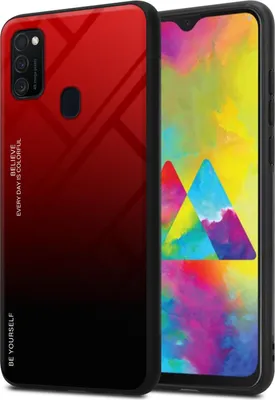 Produktbild von Cadorabo Hülle für Samsung Galaxy M21 / M30s Schutz Hülle in Schwarz Handyhülle TPU Etui Cover Case Tempered Glas