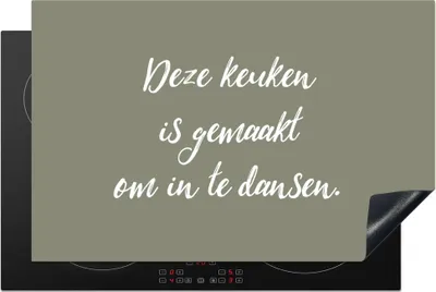 Produktbild von KitchenYeah© Herdabdeckplatte Diese Küche ist zum Tanzen gemacht - Sprichwörter - Zitate , 80x52cm, Küche Deko, Glaskeramikkochfeld Herdabdeckung, Abdeckplatte fùr Kochfeld