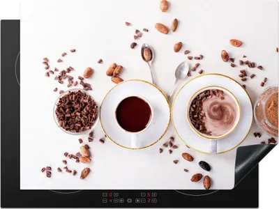 Produktbild von KitchenYeah© Herdabdeckplatte Kaffee - Kaffeebohnen - Schokolade , 70x52cm, Küche Deko, Glaskeramikkochfeld Herdabdeckung, Abdeckplatte fùr Kochfeld