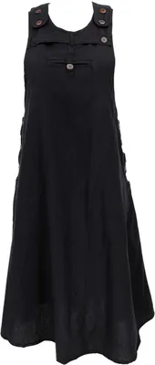 Productafbeelding van Latzrok, jurk met schouderbanden, hippie-stijl - Zwart, dames, katoen, maat: S/M