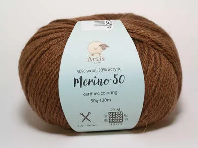 Obrázok produktu pre Merino 50 Art'is Yarn 50 % vlna, 50 %.Polyakryl | farby (243 svetlohnedá)
