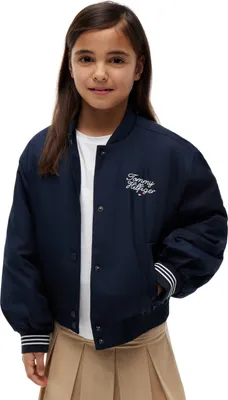 Productafbeelding van Tommy Hilfiger meisjes bomberjas met knoopsluiting, blauw (donkerblauw), maat 16