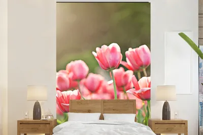Obrázek produktu pro MuchoWow® Fototapety do obývacího pokoje nebo ložnice tapety vinylové motivy tapety Tulipány - Slunce - Jaro 180x280cm