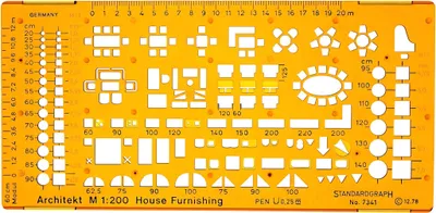 Produktbild von Standardgraph Möblierungsschablone Architekt Maßstab 1:200