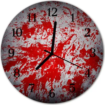 Produktbild von Glasuhr Wanduhr Küchenuhr Echt-Glas 30fi cm Flecken rot