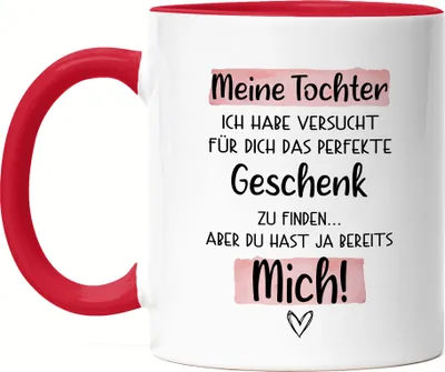 Produktbild von Tochter Geschenk Tasse Rot  Mit Spruch Kinder Geschenkidee Humor Sarkasmus