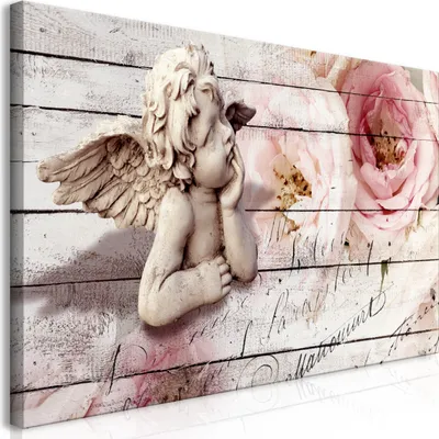 Produktbild von Wandbild Mega XXXL Engel 250x125 cm Einteiliger XXL-Format Kunstdruck zur Selbstmontage Leinwandbilder moderne Bilder DIY Wanddekoration Wohnung Deko Holz Bretter f-A-0313-ak-e