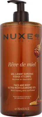 Produktbild von Nuxe Rêve de Miel Nourishing Cleansing Gel für Gesicht und Körper 750ml