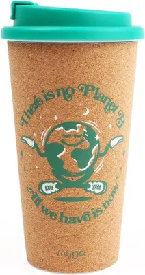 Produktbild von Famanu Kaffeebecher 450ml - Auslaufsichere Reismok mit Deckel und Korkisolierung