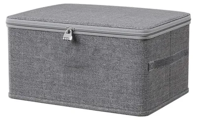 Image de Boîte verrouillable, boîte à médicaments, boîte à médicaments avec serrure à combinaison, boîte de rangement pliable avec couvercle, boîte de rangement pour l'armoire de la chambre