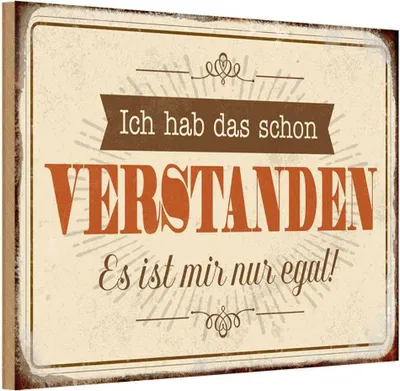 Produktbild von vianmo Holzschild 12x18 cm hab verstanden ist mir nur egal Spruch Zitat