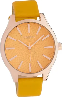 Produktbild von Oozoo Damen Armbanduhr gelb Analog Timepieces Lederarmband D2UOC10466