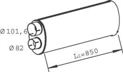 Produktbild von DINEX 47308 Mittelschalldämpfer Schalldämpfer für MAN L 2000 M 2000 M M 2000 L