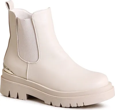 Produktbild von topschuhe24 2607 Damen Plateau Stiefeletten Chelsea Boots , Farbe:Beige, Größe:41 EU