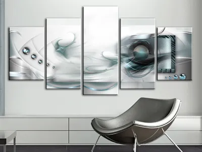Produktbild von Akustikbild Abstrakt 200x100 cm Bilder Akustikschaum Hochleistungsschallabsorber Schallschutz Leinwand 5 tlg Wandbild Raumakustik Schalldämmung a-A-0073-b-p