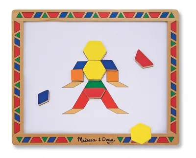 Obrázek produktu pro Sada dřevěných magnetických bloků Melissa & Doug se šablonami