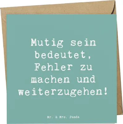 Produktbild von Mr. & Mrs. Panda anlasskarte Spruch Fehler machen Lernen - Meeresbrise - Geschenk, Grußkarte, Klappkarte, faltkarte, Geschenkideen, Mutmacher, Zuversicht, Erfolg, Trost