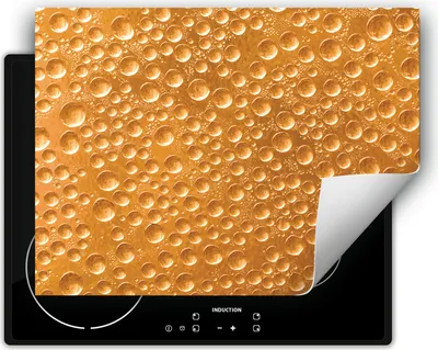 Produktbild von DarHaus Herdabdeckplatte 70x52 cm Anti Rutsch Matte Aufrollbar, Tropfen - Gold