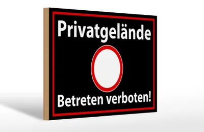 Produktbild von Holzschild Hinweis 30x20cm Privatgelände schwarz