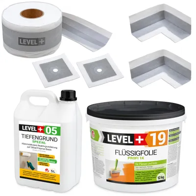 Produktbild von Dichtset Abdichtung-Set Dusche Bad Flüssigfolie 12kg Dichtband Dehnzone SET543