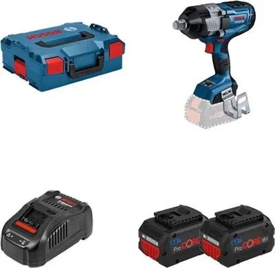 Image de Boulonneuse GDS 18V-1600 HC - BOSCH - avec 2 batteries 18V 8 Ah - chargeur rapide - L-BOXX - 06019M1002