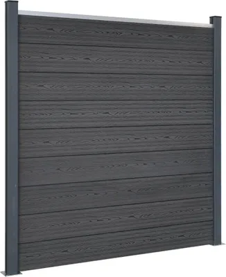 Produktbild von vidaXL Zaunelement-Set Grau 353x186 cm WPC