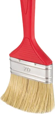 Produktbild von 1x Flachpinsel | rot Kunststoff-Griff | Malerpinsel 70 mm