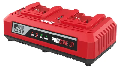 Produktbild von SKIL 3128 AA Zweifachladegerät (2x 20V, parallele Ladefunktion, 50-60 Hz, 2.4 A)