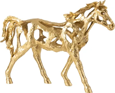 Produktbild von J-Line Pferd Rennen Polyresin Goldfarben Large