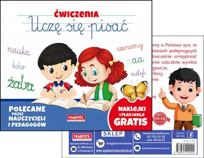 Zdjęcie produktu dla Ćwiczenia Uczę się pisać z naklejkami Martel