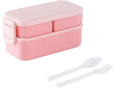 Produktbild von Kinderlunchbox 2-in-1 mit 3 Fächern, 1300 ml, BPA-frei, rote Bento Box