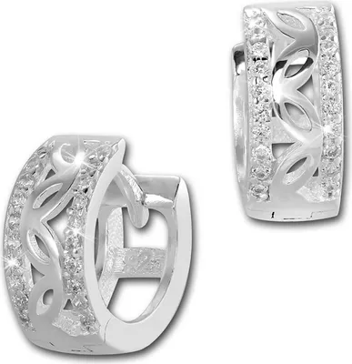 Produktbild von SilberDream Creolen Zirkonia weiß Ohrringe Sterlingsilber Senses Damen D2SDO4266W