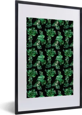 Produktbild von MuchoWow® MuchoWow® Gerahmtes Poster Weinlese - Pflanzen - Monstera 40x60 cm - Poster mit zchwarzem Bilderrahmen - Poster in Rahmen