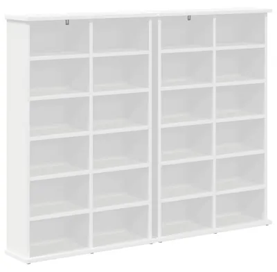 Image de vidaXL Étagère CD, lot de 2, blanche, 60 x 17 x 92 cm, en panneaux de particules