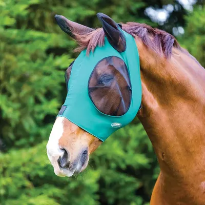 Produktbild von Weatherbeeta Stretch Fliegenmaske mit Ohrenschutz - hunter/black