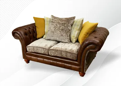 Produktbild von Chesterfield 2 Sitzer Braun Leder Wohnzimmer Modern Design Couchen Sofa Luxus