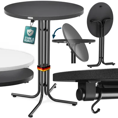 Produktbild von CASARIA® 2 Stehtische, grau, rund, Ø 70 cm, klappbar, Höhe 110 cm, Tischplatte aus MDF, ideal als Stehtisch oder Beistelltisch
