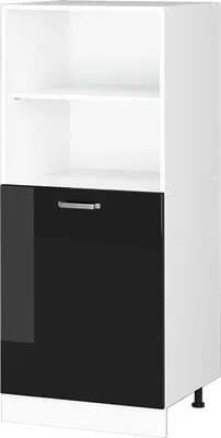 Produktbild von Vicco Herdumbauschrank R-Line, 60 cm, Schwarz Hochglanz/Weiß