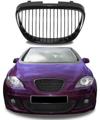 Kühlergrill Sportgrill Gitter Front Grill Schwarz für Seat Leon II 2 1P / Altea – Produktansicht