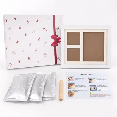 Produktbild von Baby Hand- & Fußabdruck Bilderrahmen Set – Erinnerungen für die Ewigkeit