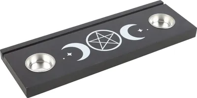 Produktbild von Something Different - Teelichthalter "Triple Moon", Tarot Karten SD6224 (Einheitsgröße) (Schwarz/Weiß)