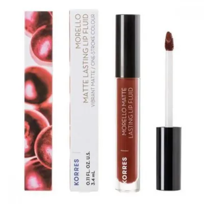Zdjęcie produktu dla Korres Morello Matte Lasting Lip Fluid 60 Vibrant Matte One Stroke Chestnut 60 Colour 3,4 ml