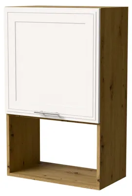 Productafbeelding van Magnetronoven-inbouw kast SALO 60x96 cm, kleur mat, naar keuze (SL-W4MK/60), mat wit, eikenhout Artisan