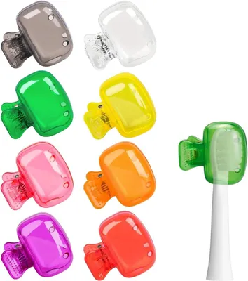 Imagen del producto de Cabezales de cepillo de dientes protectores, paquete de 8 unidades, en varios colores, para uso doméstico y de viaje