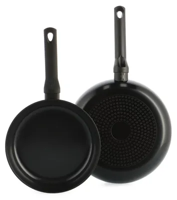 Produktbild von Bratpfannen Set 2-teilig 24 und 28 cm, Induktionspfanne, PFAS-frei, backofengeeignet bis 160 °C, schwarz, für