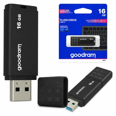Zdjęcie produktu dla Goodram pendrive 16GB USB 3.0 UME3 czarny