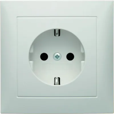 Produktbild von Berker Schuko-Steckdose pws/matt mit Abdeckplatte 47429909